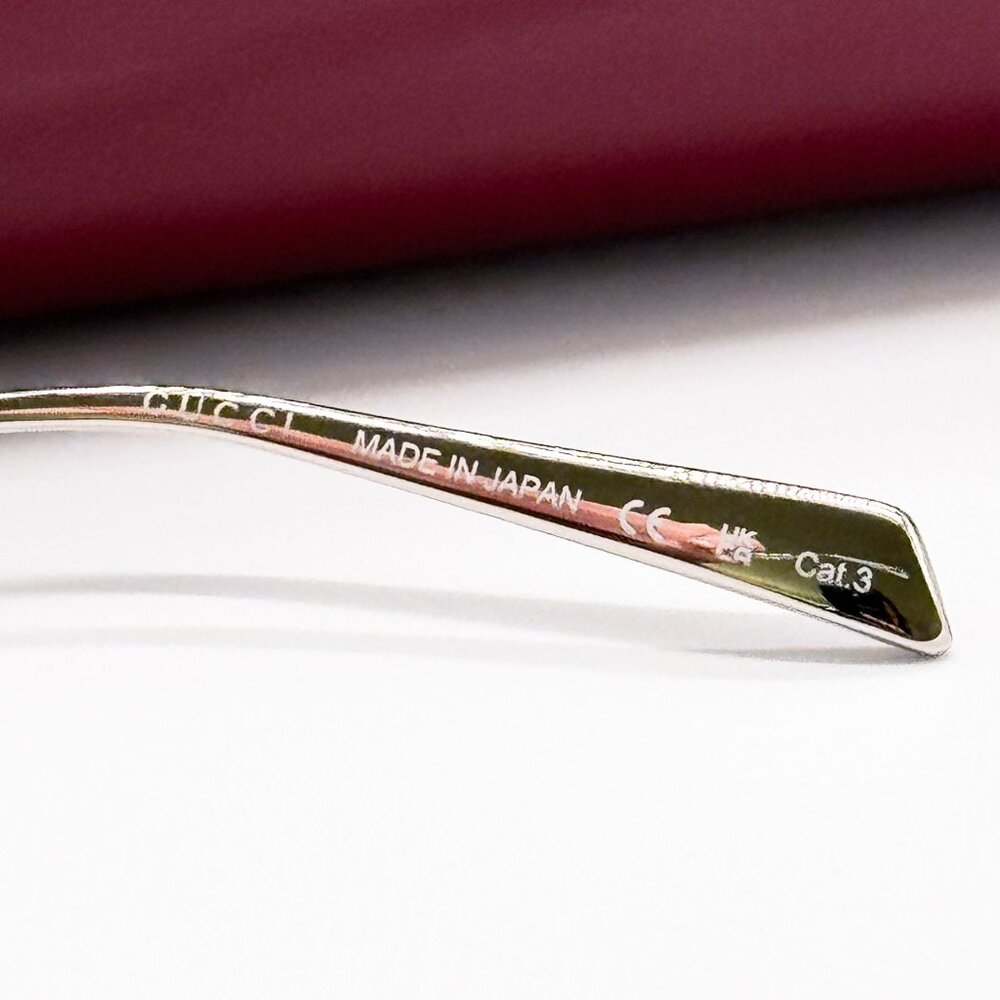 NEW GUCCI SUNGLASSES SILVER WOMEN OVAL EYEWEAR GUCCI GG1922S 002 - Picture 13 of 14